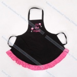 Eco-Friendly Cotton Embroidery Black Kitchen Cooking Promotion Womens Apron